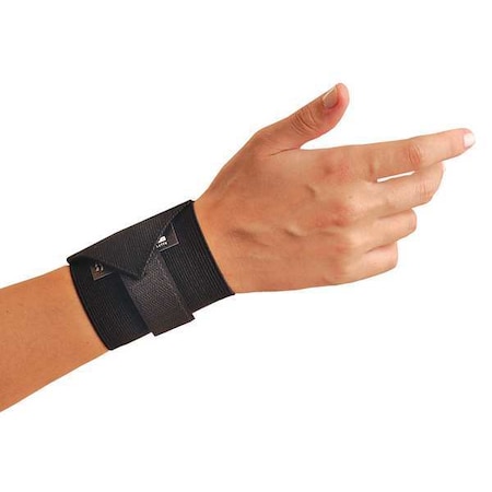 Wrist Support, Elastic, Wraparound Strap, Ambidextrous, Black, Size Universal MPN:311-068