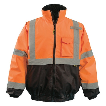 Jacket, Polyester, Class 3 R, Orange, XL MPN:LUX-350-JB-BOXL