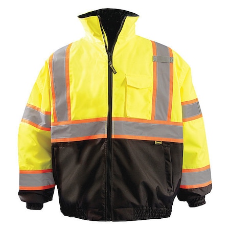 Jacket, Polyester, Class 3 R, Yellow, L MPN:LUX-350-JB2-YL