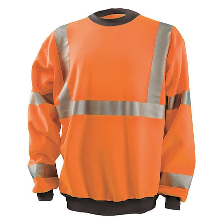 Unisex Pull Oversweatshirt, Polyester, zipper, Orange, M MPN:LUX-CSWT-OM