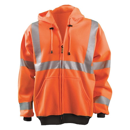 Unisex Hooded Sweatshirt, Polyester, zipper, Orange, S MPN:LUX-HZSWT-OS