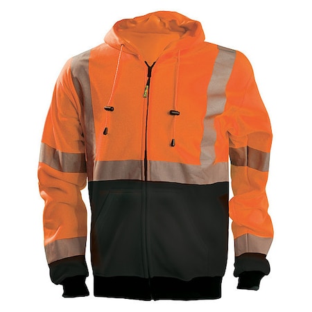 Unisex Hooded Sweatshirt, Polyester, zipper, Orange, 2XL MPN:LUX-HZSWTBX-O2X