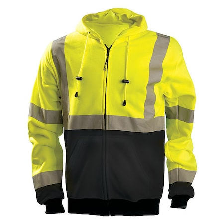 Unisex Hooded Sweatshirt, Polyester, zipper, Yellow, 2XL MPN:LUX-HZSWTBX-Y2X