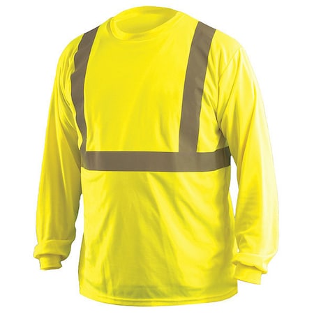 Unisex Long Sleeve T-Shirt, Polyester, Pullover, Yellow, L MPN:LUX-LSET2B-YL