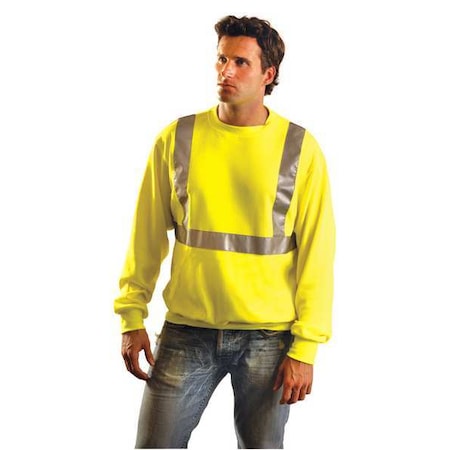 Sweatshirt, 2, R, Cotton/Polyester, Yellow, 3XL MPN:LUX-SWTL-Y3X