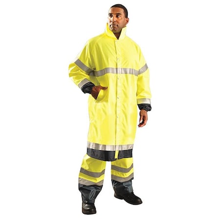 Rain Jacket, Polyester, Class 3 R, Yellow, XL MPN:LUX-TJRE-YXL