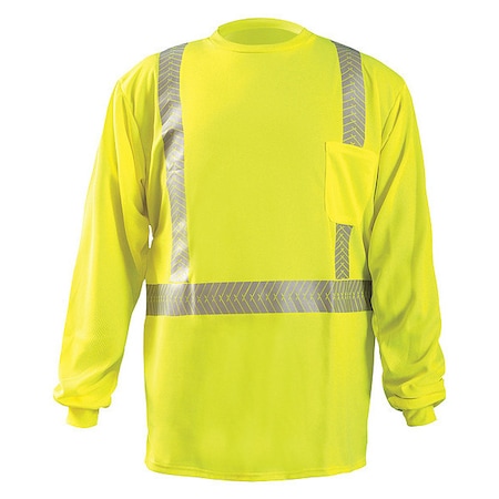 Unisex Long Sleeve T-Shirt, Polyester, Pullover, Yellow, XL MPN:LUX-TLSP2B-YXL