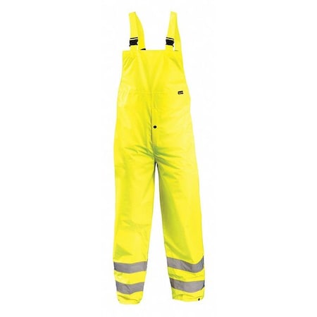 Rain Pants, Polyester/Polyurethane, 30 in Inseam, Snaps Closure, Yellow, Size 3XL MPN:LUX-TRBIB-Y3X