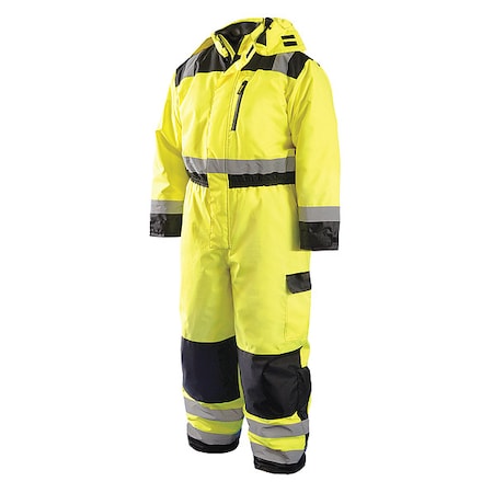 Coverall, Polyester, 31 1/2 in Inseam, 48 to 50 in Waist, 15 mm Thickness, Yellow, 2XL MPN:LUX-WCVL-Y2X
