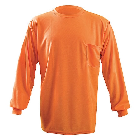 Unisex Long Sleeve T-Shirt, Polyester, Pullover, Orange, 5XL MPN:LUX-XLSPB-O5X