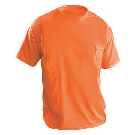 Short Sleeve Hi-Vis Unisex T-Shirt, Polyester, Orange, XL MPN:LUX-XSSPB-OXL