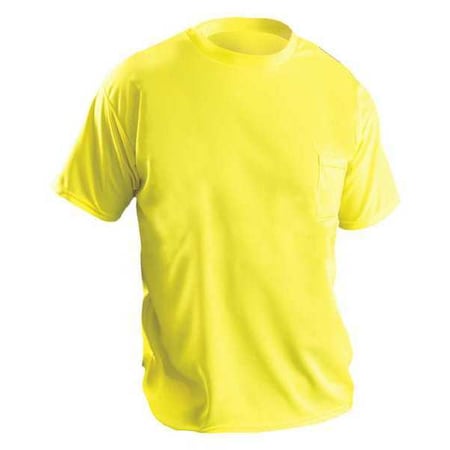 Short Sleeve Hi-Vis Unisex T-Shirt, Polyester, Yellow, 4XL MPN:LUX-XSSPB-Y4X