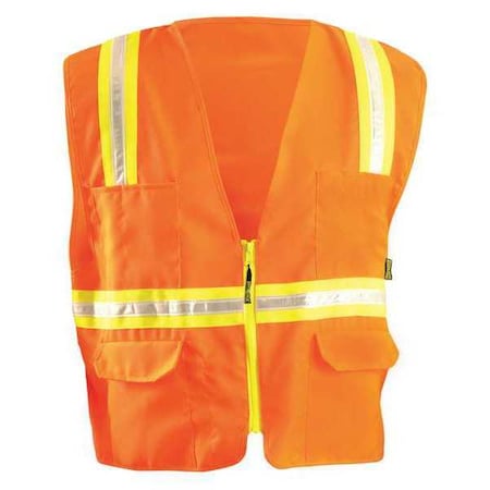 Medium Hi-Vis Non-Rated Vest, Orange, Material: Polyester Solid Back/Twill Front MPN:LUX-XTRANS-OM