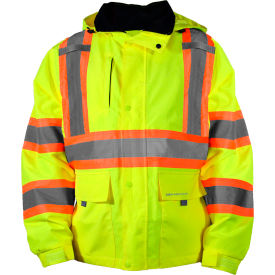 OccuNomix Rip-Stop 2 Tone X-Back Rain Jacket Class 3 XL Yellow SP-RS2JX-YXL