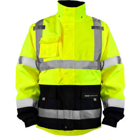 OccuNomix Rip-Stop Black Bottom Rain Jacket Class 3 M Yellow SP-RSJBK-YM
