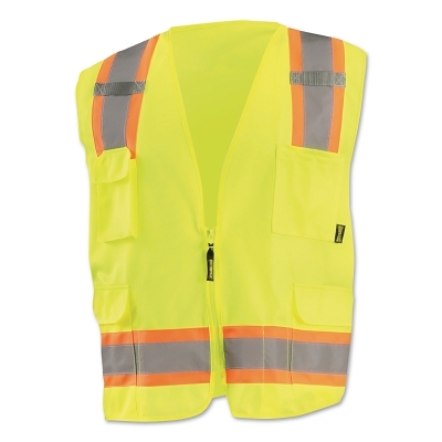 Class 2 Solid Vest 2 Tone Zip Close Sm Yel MPN:ECO-ATRANS-YS