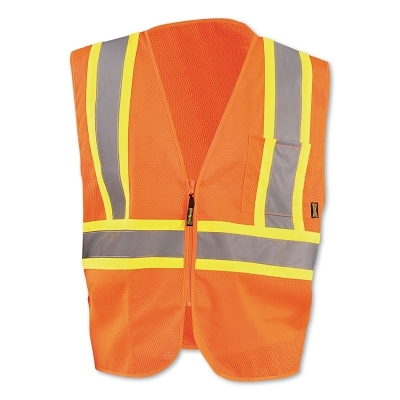 Class 2 Mesh Vest 2 Tone Zip Close Sm Or MPN:ECO-IM2TZ-OS