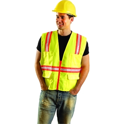 Non-Ansi Vest Solid Tripletrim Zipper Yel 3X MPN:LUX-XTRANS-Y3X