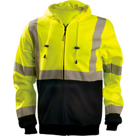 OccuNomix Black Bottom X-Back Hoodie Sweatshirt w/Zipper M Yellow LUX-HZSWTBX-YM