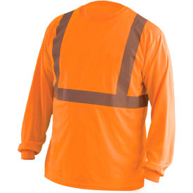 OccuNomix Long Sleeve Wicking T-Shirt Class 2 Hi-Vis Orange M LUX-LSET2B-OM LUX-LSET2B-OM