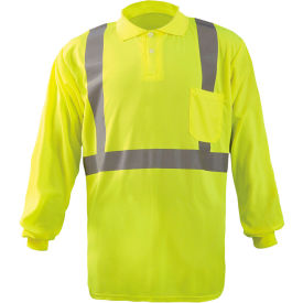 Occunomix LUX-LSPP2B-Y5X Birdseye Polo Wicking & Cooling Long Sleeve Class 2 Yellow 5XL LUX-LSPP2B-Y5X