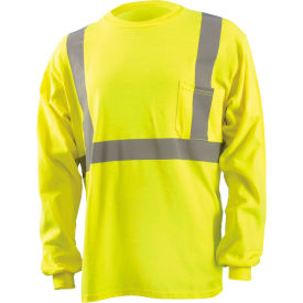 OccuNomix Classic Flame Resistant Long Sleeve T-Shirt Class 2 Hi-Vis Yellow 2XL LUX-LST2/FR-Y2X LUX-LST2/FR-Y2X