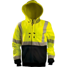 OccuNomix Recycled X-Back Sweatshirt Snap Hood with Full Zipper 4XL Yellow LUX-RYSWHZ-BY4X