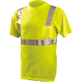 OccuNomix Classic Standard Wicking T-Shirt W/ Pocket Class 2 ANSI Hi-Vis Yellow M LUX-SSETP2-YM LUX-SSETP2-YM