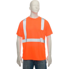 OccuNomix Wicking Birdseye Class 2 T-Shirt W/ Pocket Class 2 Hi-Vis Orange 2XL LUX-SSETP2B-O2X LUX-SSETP2B-O2X