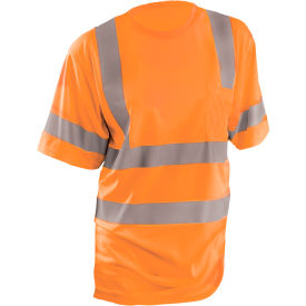 OccuNomix Class 3 Classic Wicking Birdseye T-Shirt with Pocket Orange L LUX-SSETP3B-OL LUX-SSETP3B-OL