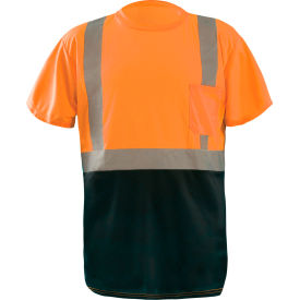 OccuNomix LUX-SSETPBK-OM Class 2 Black Bottom T-Shirt w/Pocket Orange M LUX-SSETPBK-OM