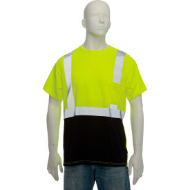 OccuNomix Class 2 Classic Black Bottom T-Shirt with Pocket Yellow S LUX-SSETPBK-YS LUX-SSETPBK-YS