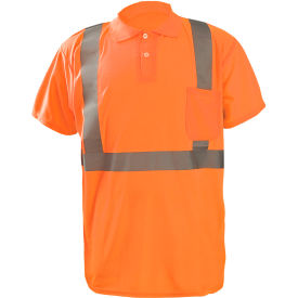 Occunomix LUX-SSPP2B-O4X Birdseye Polo Wicking & Cooling Short Sleeve Class 2 Orange 4XL LUX-SSPP2B-O4X