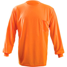 OccuNomix Long Sleeve Wicking Birdseye T-Shirt With Pocket Hi-Vis Orange 4XL LUX-XLSPB-O4X LUX-XLSPB-O4X