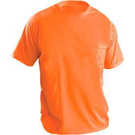 OccuNomix Short Sleeve Wicking Birdseye T-Shirt With Pocket Hi-Vis Orange 5XL LUX-XSSPB-O5X LUX-XSSPB-O5X