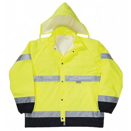 Rainjcktw/Hood 3MBEADEDTAPE Zip/Snap CL3 Yel 3X MPN:LUX-TJR-Y3X