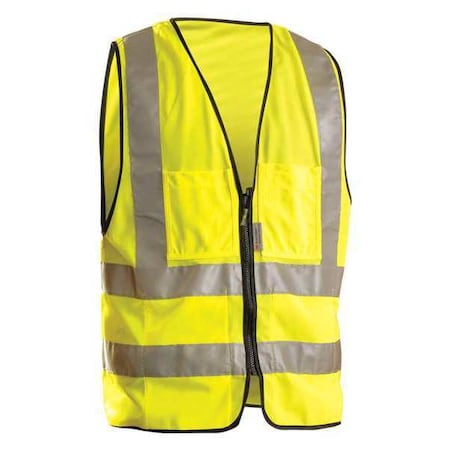 Class 2 Solid Vest 2 Belly Bands Zip Yel 4X MPN:LUX-SSFS-O4X