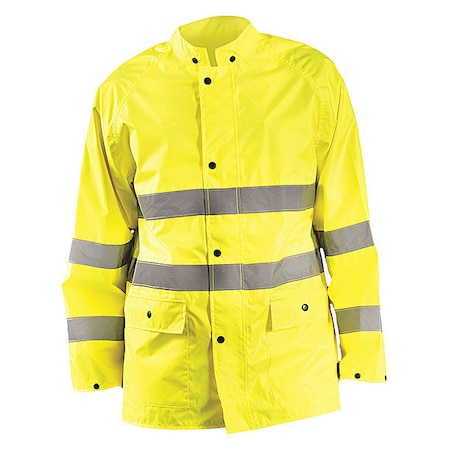 Breathable Rain Jacket Yellow L Class 1 MPN:LUX-TRJKT-YL