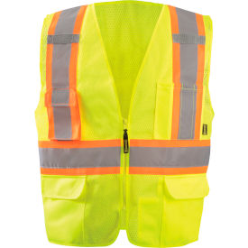 OccuNomix Class 2 High Visibility Two-Tone Surveyor X-Back Mesh Vest S Yellow ECO-ATRNSMX-YS