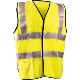 OccuNomix Class 2 Flame Resistant Cotton Rich Dual Stripe Solid Vest XL Yellow FR-VCR1122-YXL