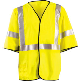 OccuNomix Class 3 Flame Resistant Cotton Rich Single Stripe Solid Vest 4XL Yellow FR-VCR1213-Y4X
