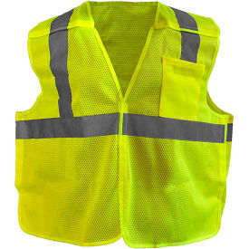 OccuNomix Class 2 Sustainability Mesh 5-Point Breakaway Vest L Yellow LUX-RY2MB-YL
