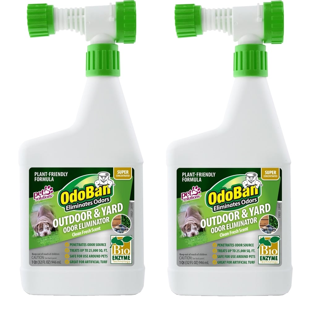 OdoBan Outdoor and Yard Odor Eliminator, Clean Fresh Scent, 32 Oz, Set Of 2 Bottles MPN:927561Q2-OD