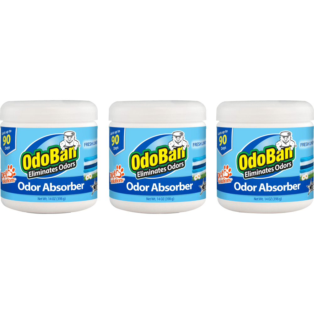 OdoBan Solid Odor Absorber Eliminator For Home and Small Spaces, Fresh Linen Scent, 14 Oz, Pack Of 3 Containers MPN:9735C6114Z3-OD