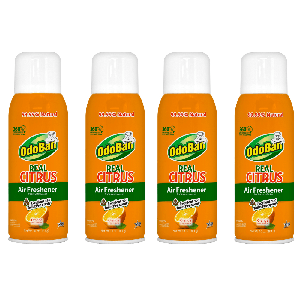 OdoBan Real Citrus Air Freshener, Orange Scent, 10 Oz, Set Of 4 Spray Cans MPN:9793D7010A4-OD