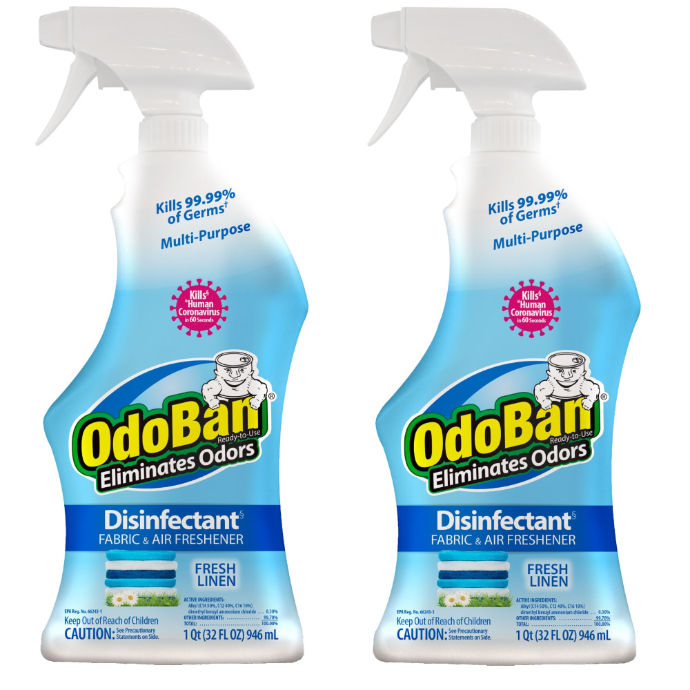 OdoBan Odor Eliminator Disinfectant Spray, Fresh Linen Scent, 32 Oz, Pack Of 2 Bottles MPN:910701Q62-OD
