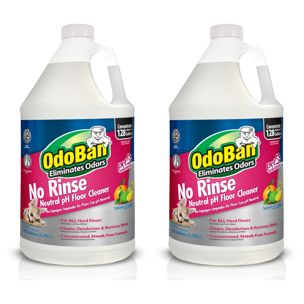 OdoBan Pet Solutions No-Rinse Neutral pH Floor Cleaner Concentrate, 1 Gallon, Pack Of 2 Jugs MPN:9361B61G2-OD