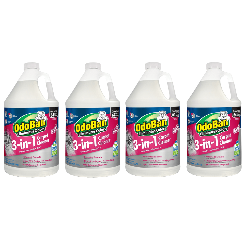 OdoBan 3-In-1 Carpet Cleaner, 1 Gallon, Pack Of 4 Jugs MPN:960261G4-OD