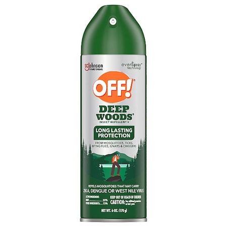 Deep Woods Insect Repellent, 25% DEET Concentration, Outdoor Use, 6 oz, Aerosol Can MPN:354266