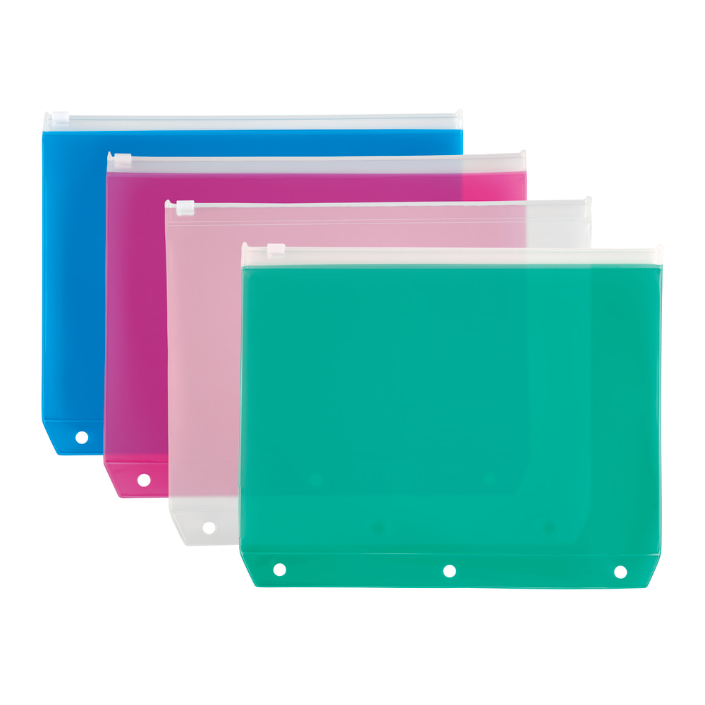Office Depot Brand Transparent Binder Pocket, Large, 8 1/2in x 10 1/2in, Assorted Colors (Min Order Qty 27) MPN:N20160976-1